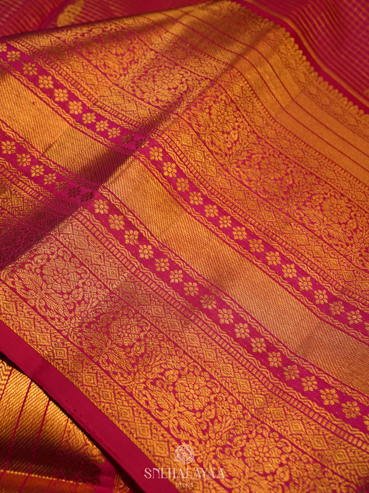 Ruby Red Kanjivaram Silk Saree