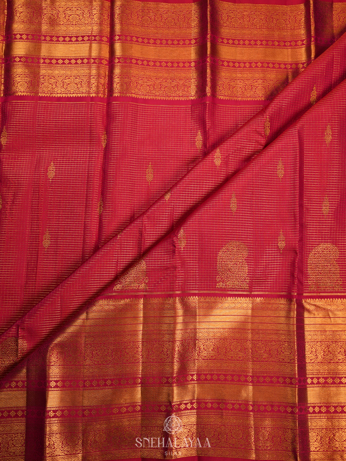Ruby Red Kanjivaram Silk Saree
