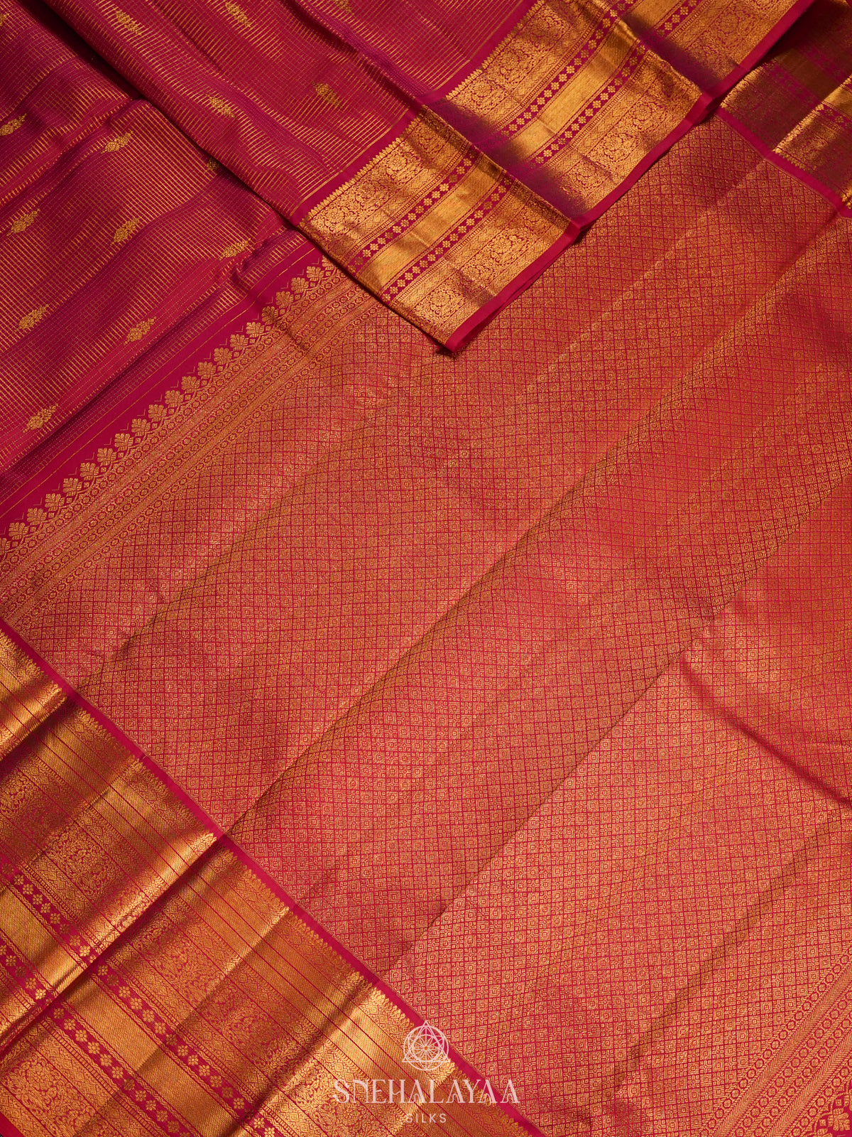 Ruby Red Kanjivaram Silk Saree