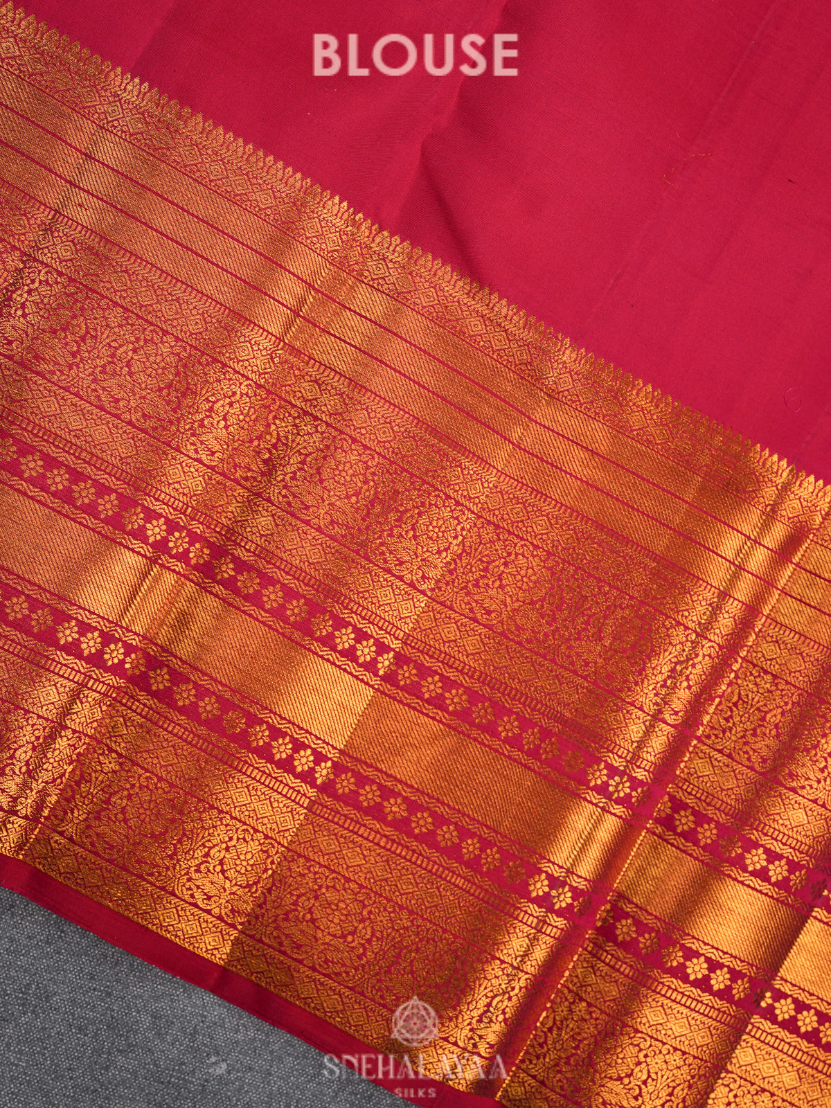 Ruby Red Kanjivaram Silk Saree