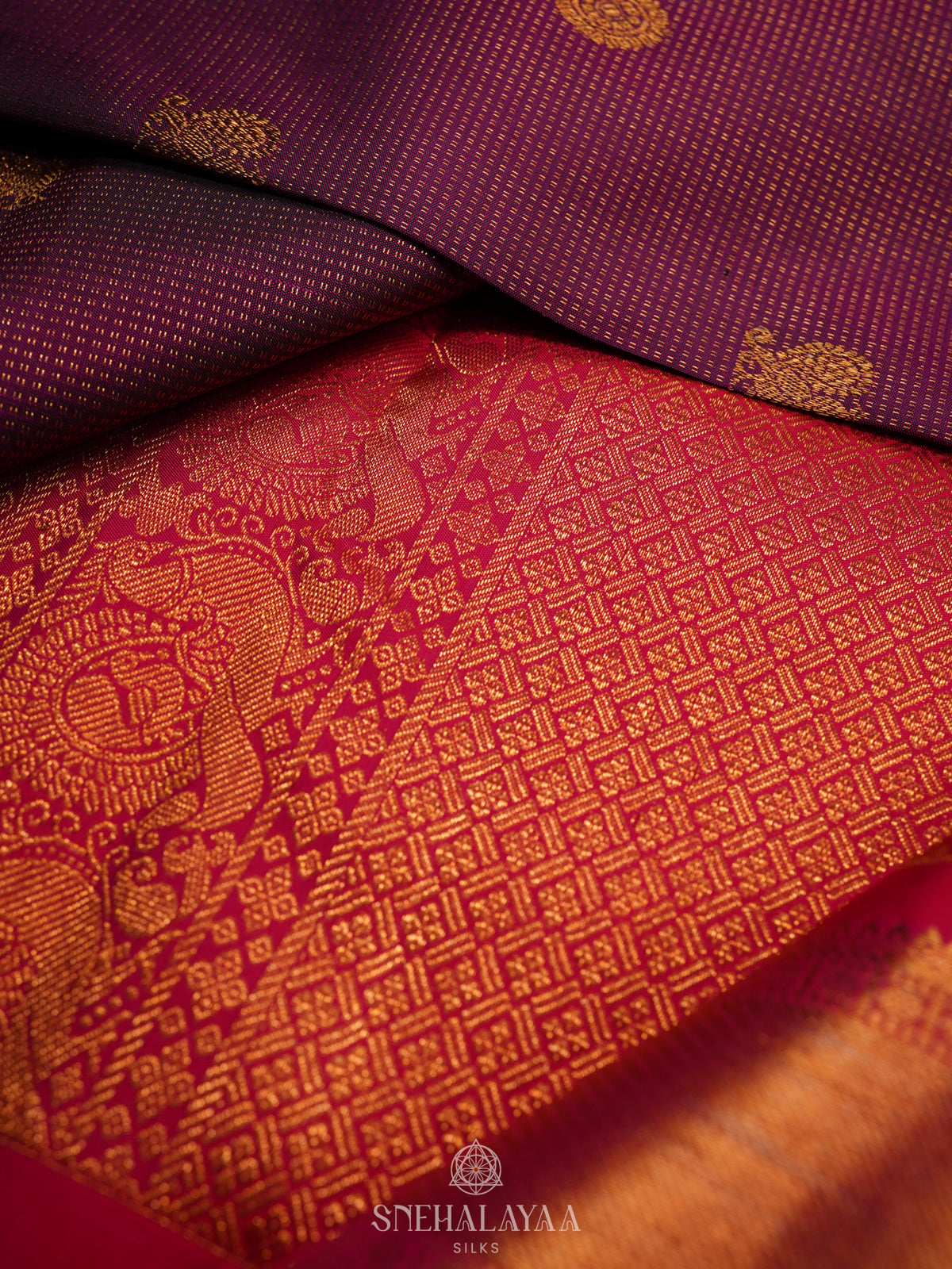 Magenta Kanjivaram Silk Saree