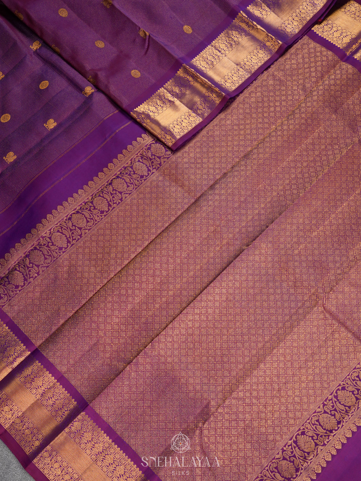 Purple Kanjivaram Silk Saree