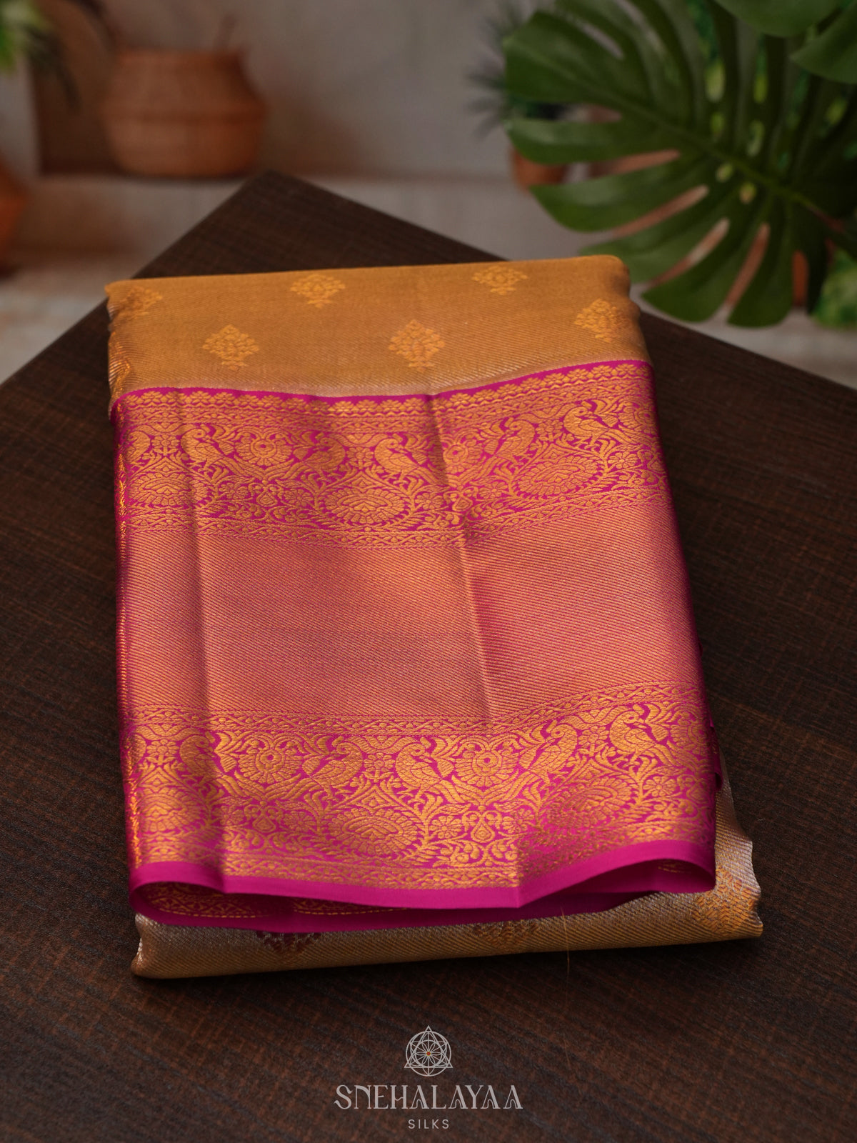 Beige Tissue Kanjivaram Silk Saree