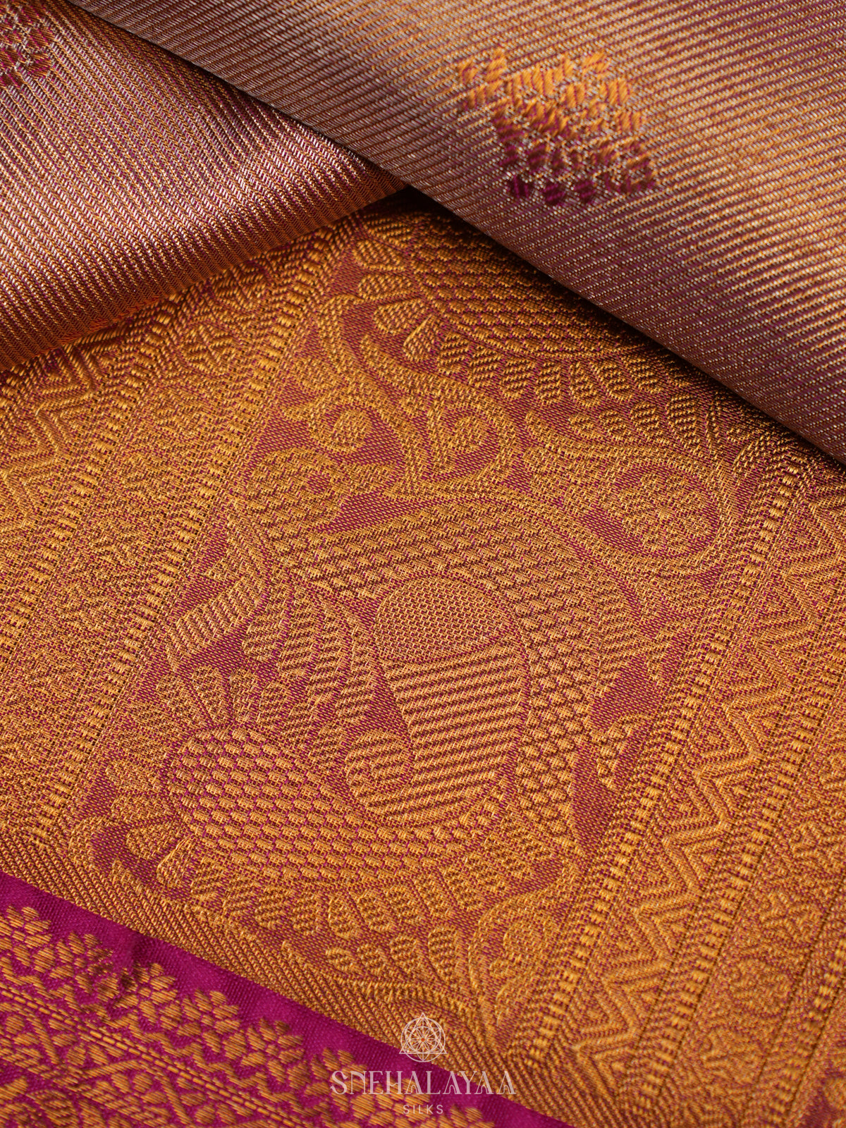Beige Tissue Kanjivaram Silk Saree