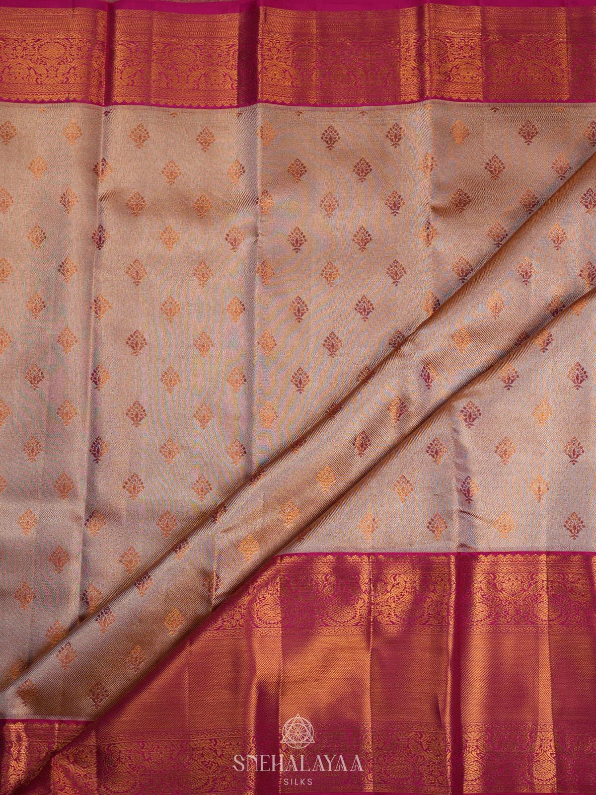 Beige Tissue Kanjivaram Silk Saree