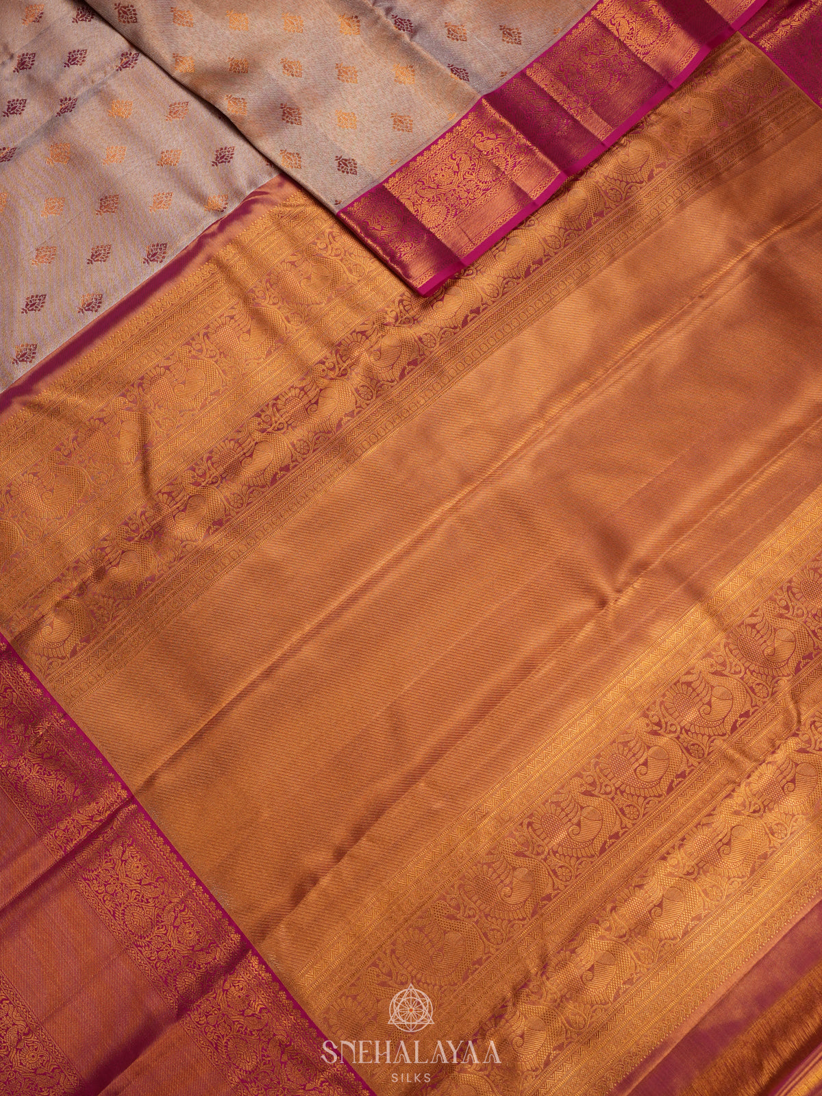 Beige Tissue Kanjivaram Silk Saree