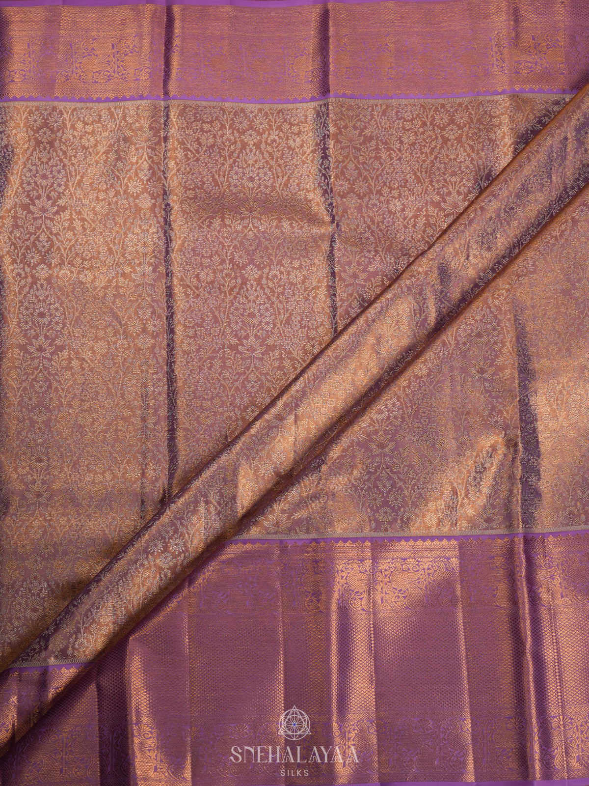 Rose Pink Tissue Kanjivaram Silk Saree