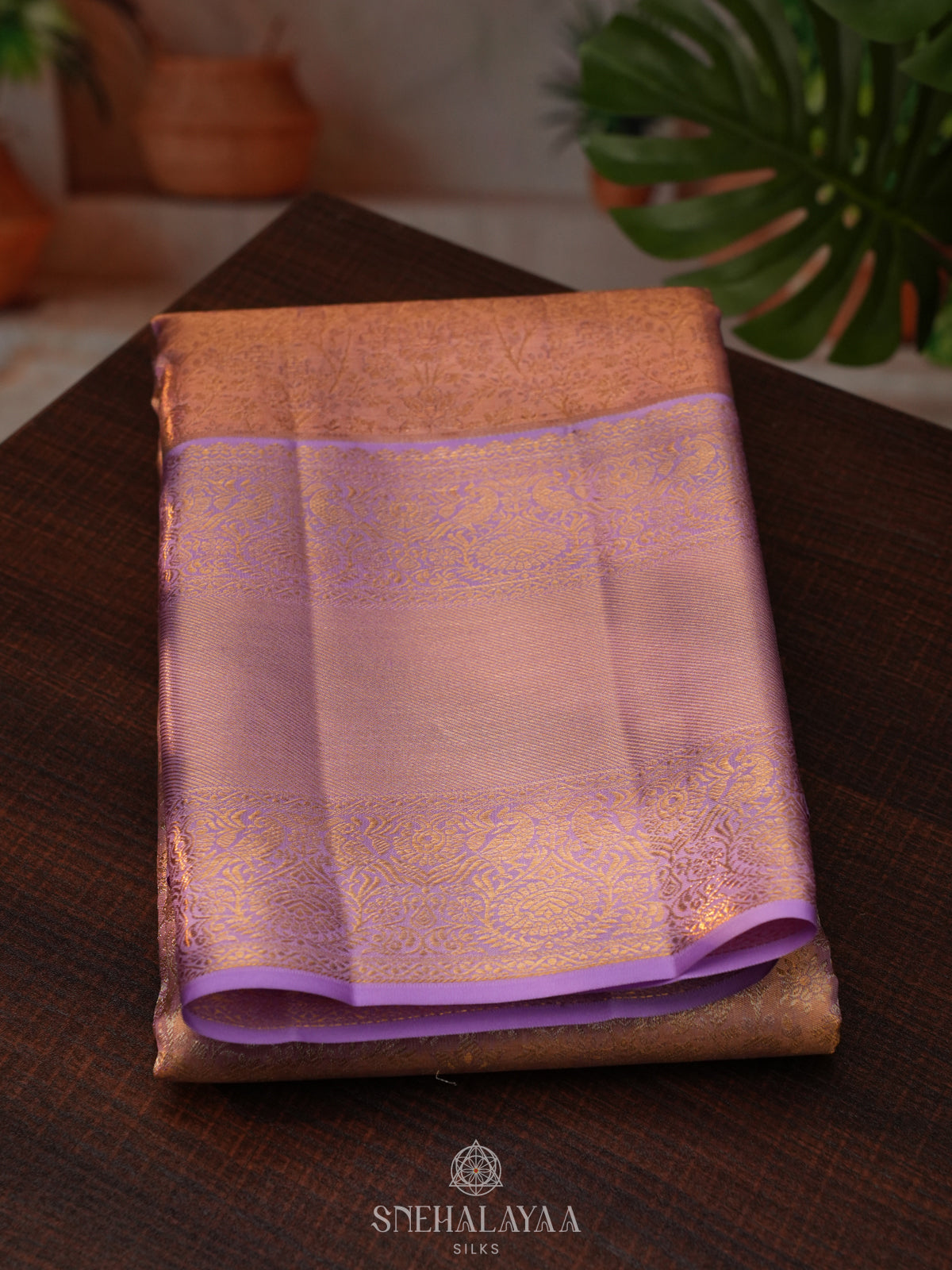 Rose Pink Tissue Kanjivaram Silk Saree