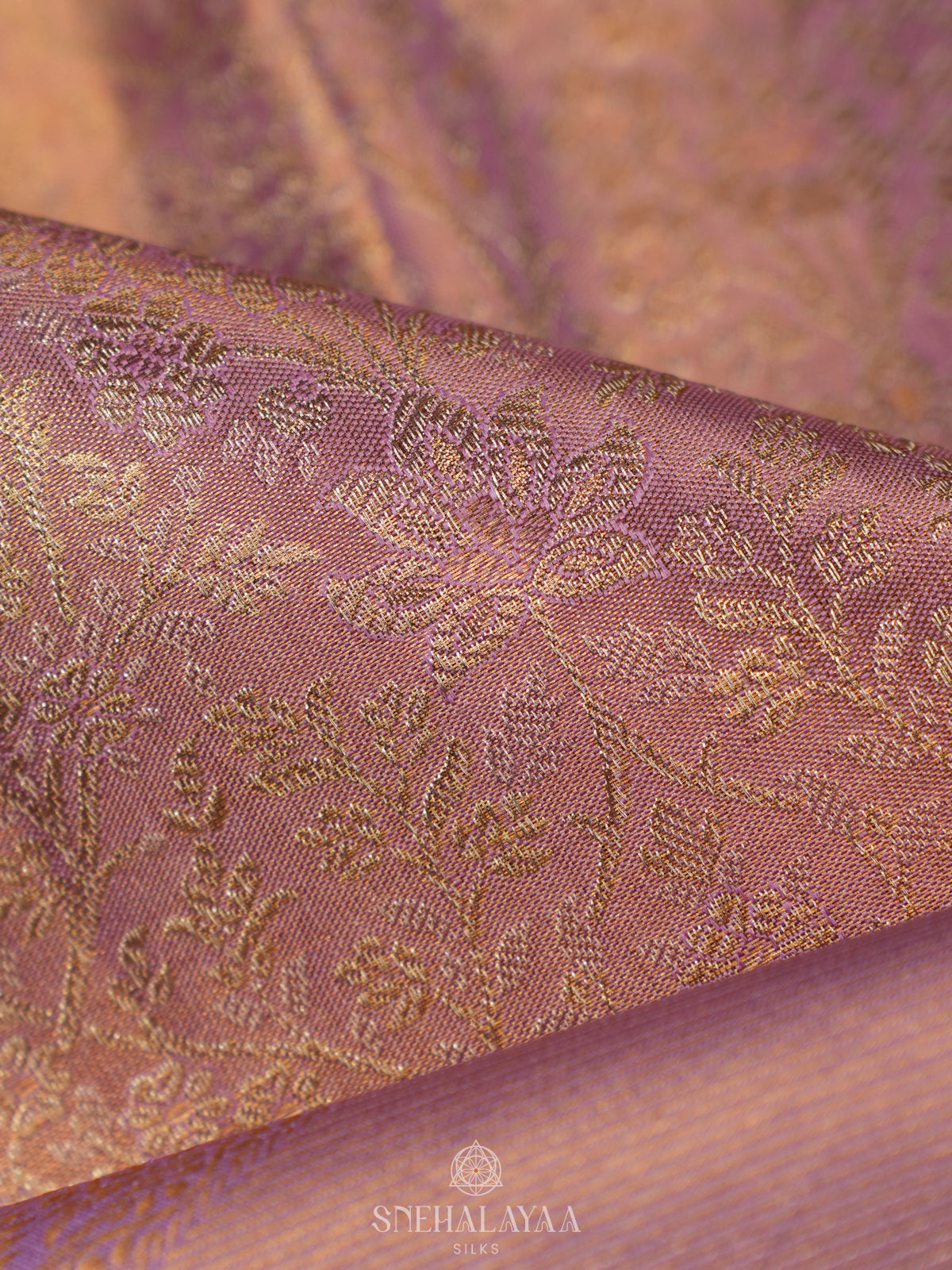 Rose Pink Tissue Kanjivaram Silk Saree