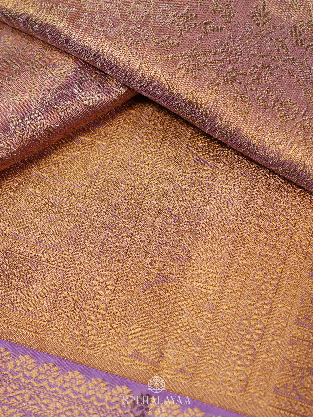 Rose Pink Tissue Kanjivaram Silk Saree