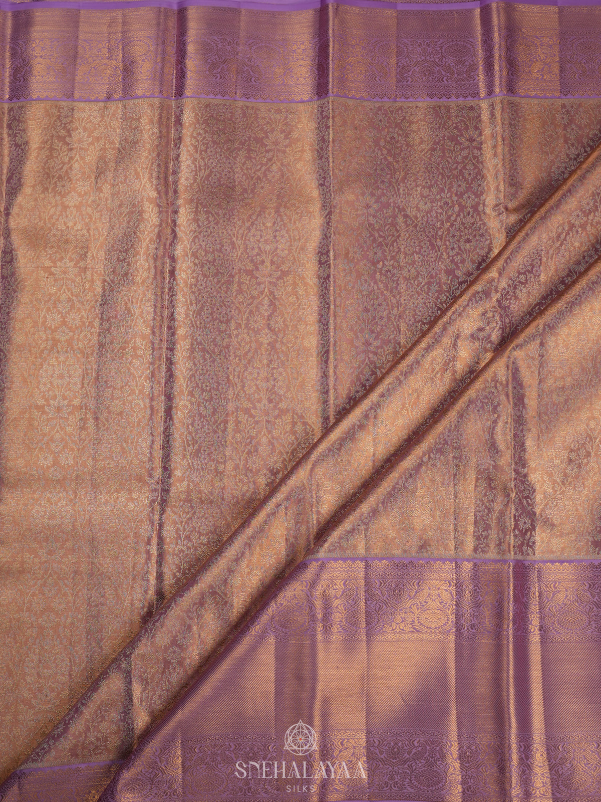 Rose Pink Tissue Kanjivaram Silk Saree