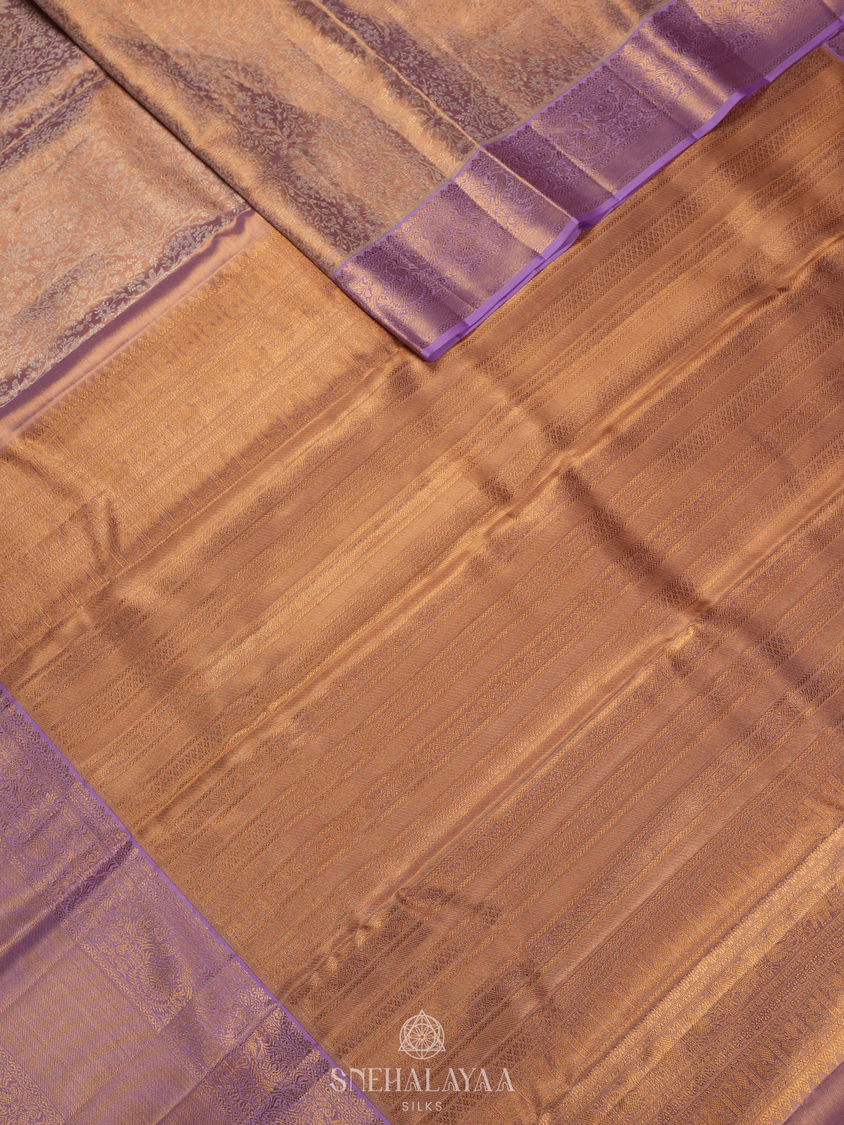 Rose Pink Tissue Kanjivaram Silk Saree