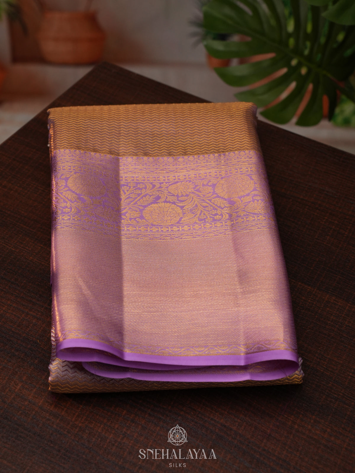 Rose Pink Tissue Kanjivaram Silk Saree
