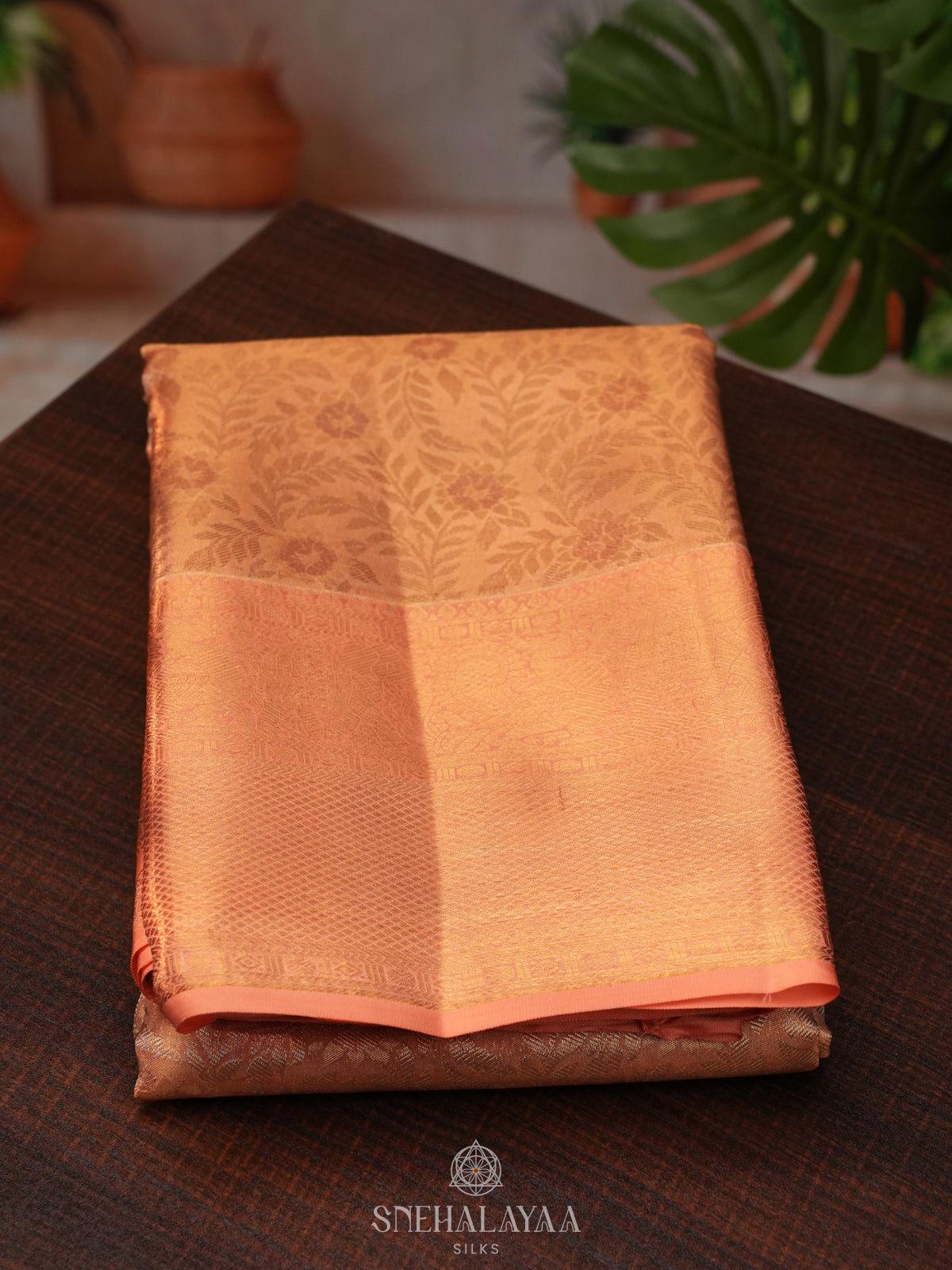 Golden Yellow Tissue Kanjivaram Silk Saree