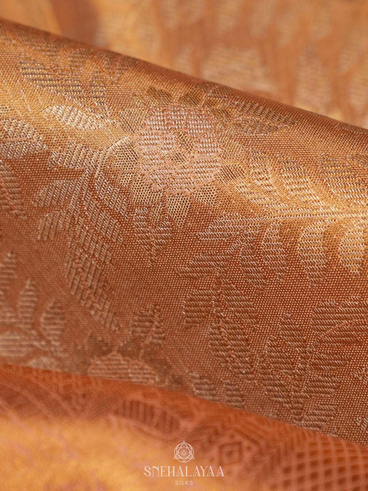 Golden Yellow Tissue Kanjivaram Silk Saree