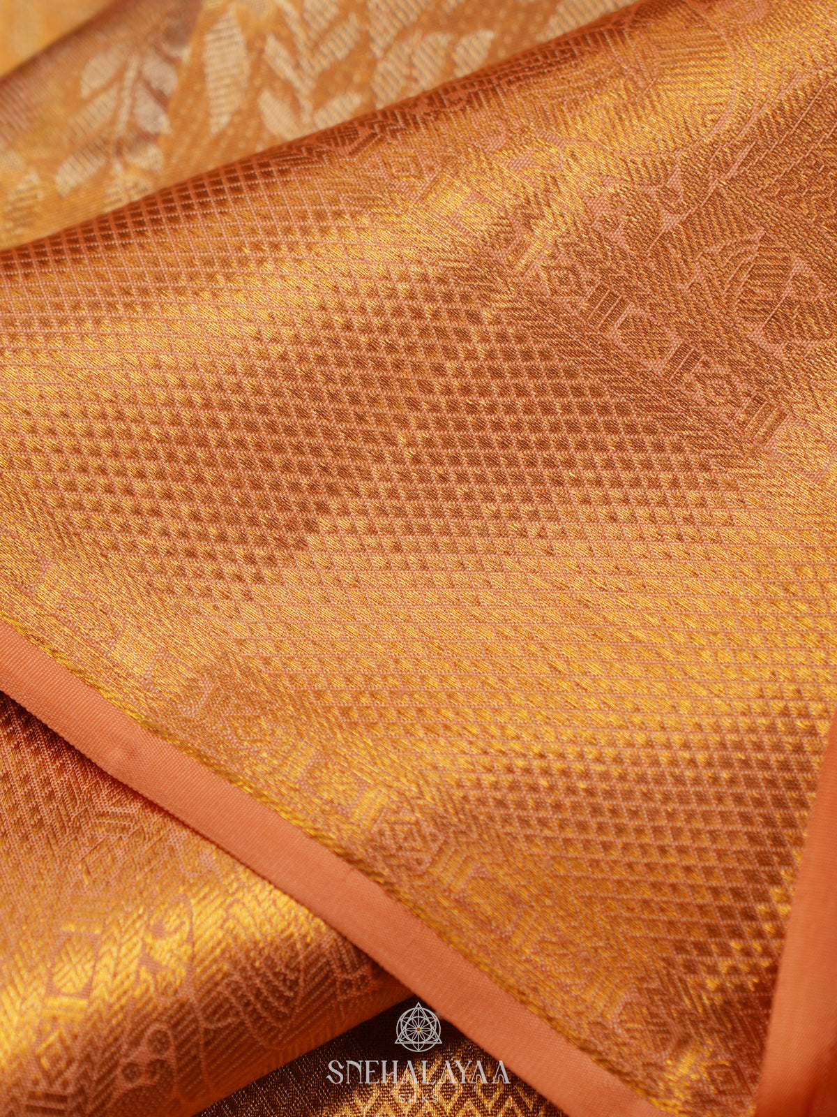 Golden Yellow Tissue Kanjivaram Silk Saree