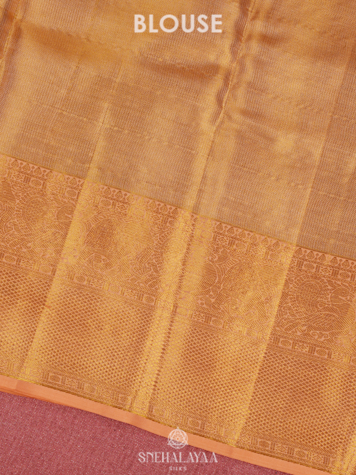 Golden Yellow Tissue Kanjivaram Silk Saree