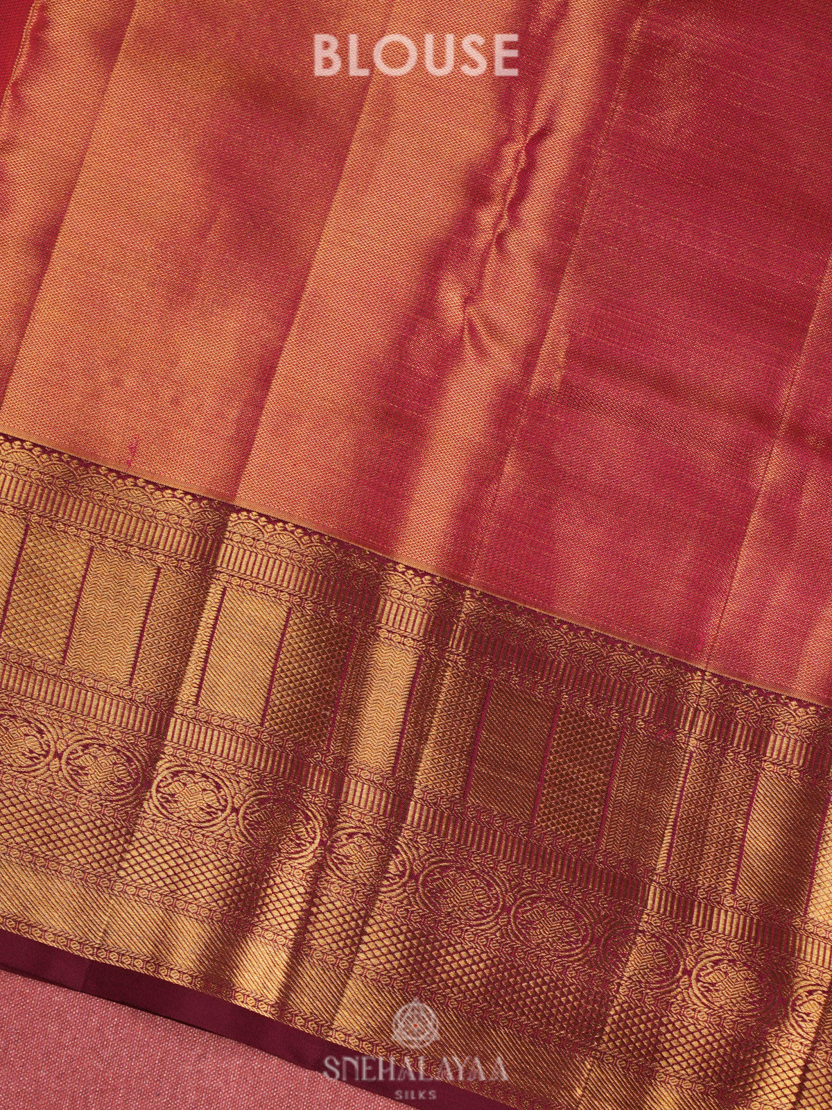 Orange Tissue Kanjivaram Silk Saree