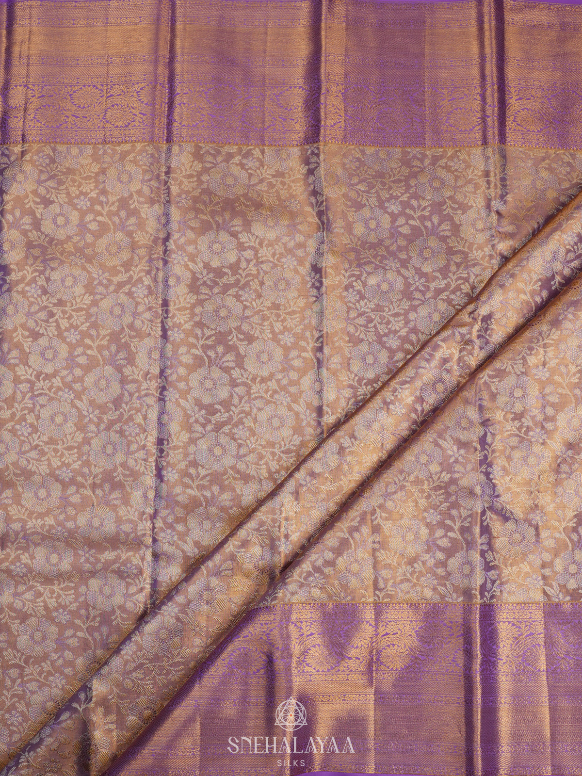 Rose Pink Tissue Kanjivaram Silk Saree