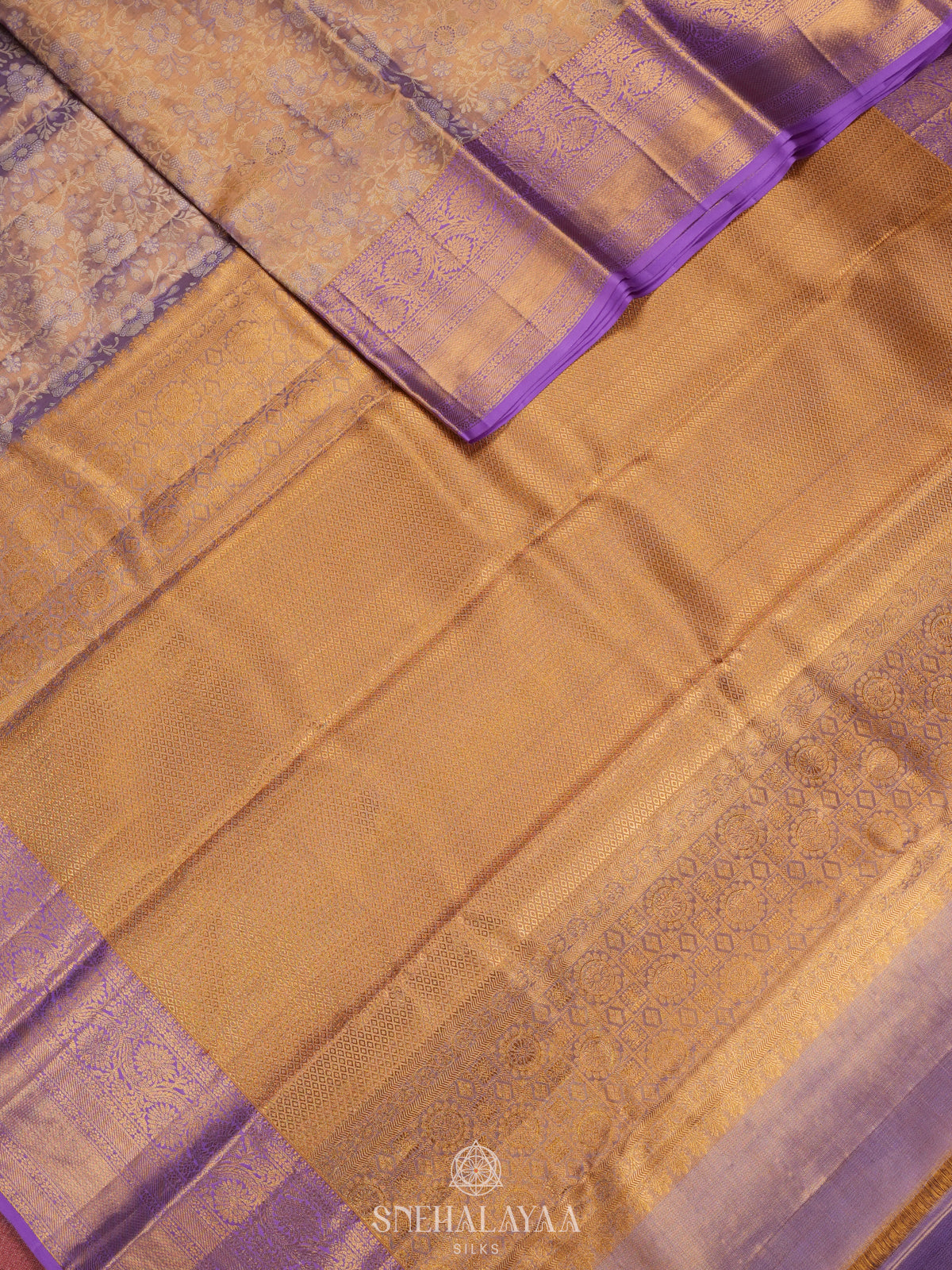 Rose Pink Tissue Kanjivaram Silk Saree