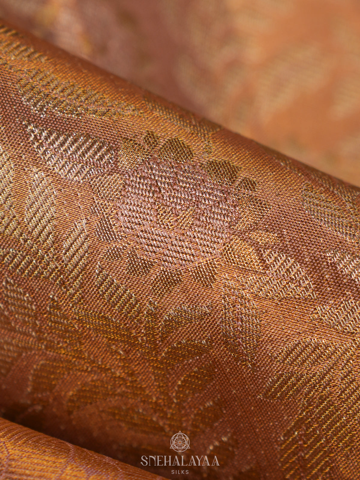 Orange Tissue Kanjivaram Silk Saree
