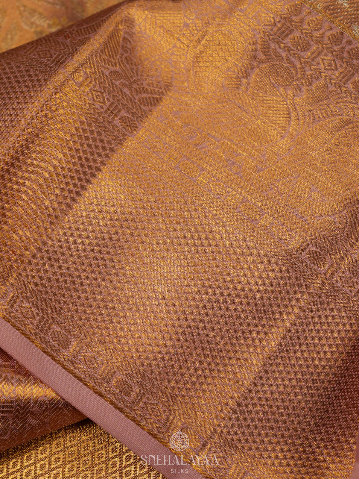 Orange Tissue Kanjivaram Silk Saree