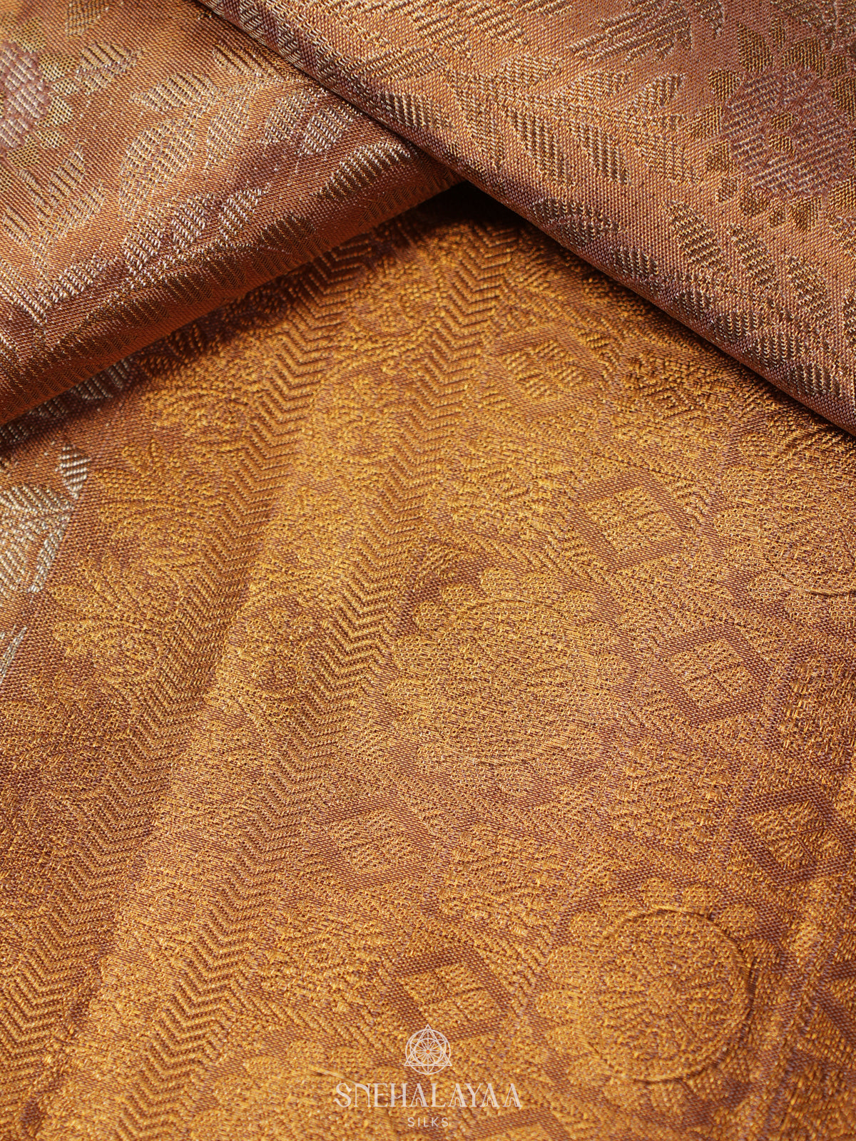 Orange Tissue Kanjivaram Silk Saree