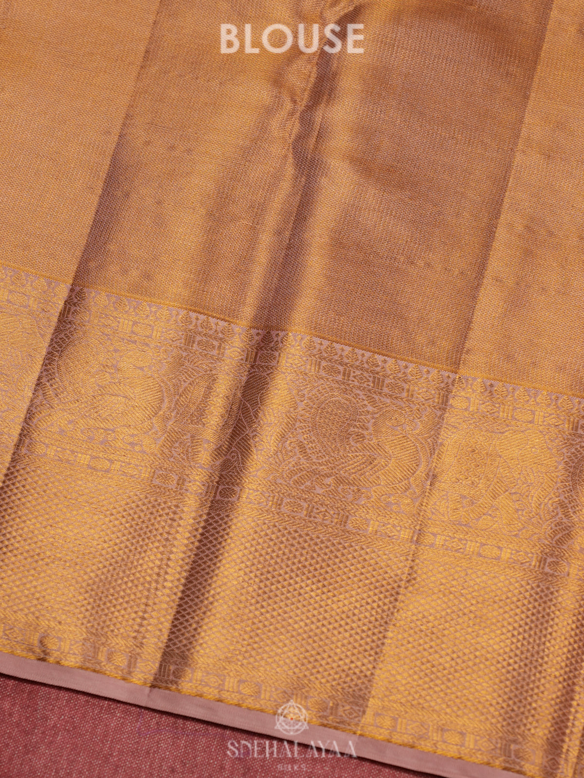 Orange Tissue Kanjivaram Silk Saree
