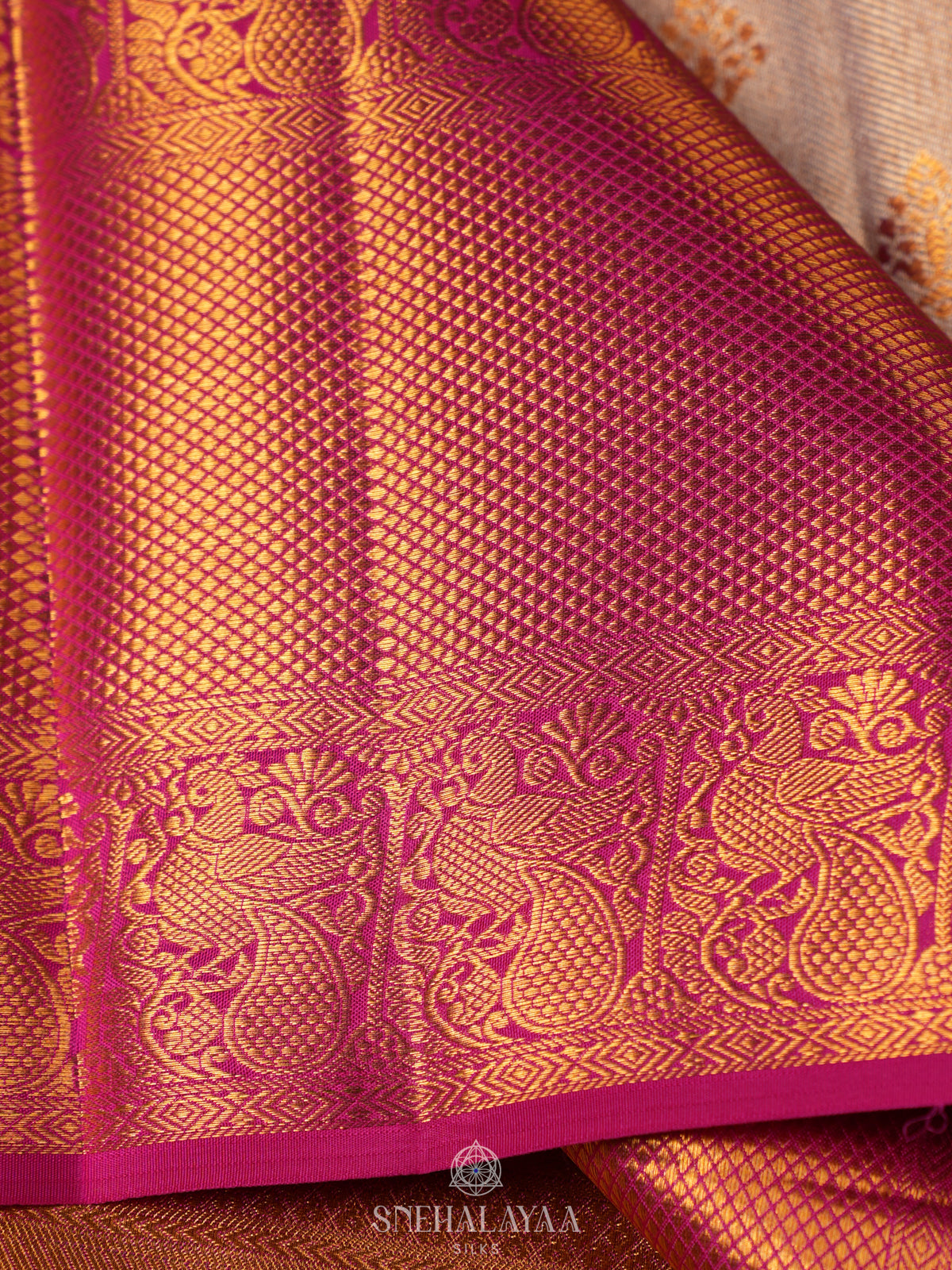 Beige Tissue Kanjivaram Silk Saree