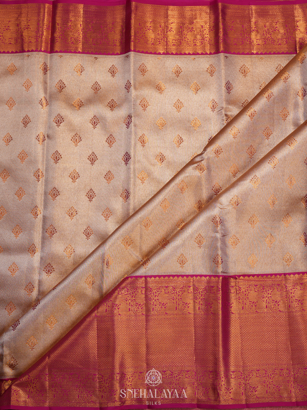 Beige Tissue Kanjivaram Silk Saree