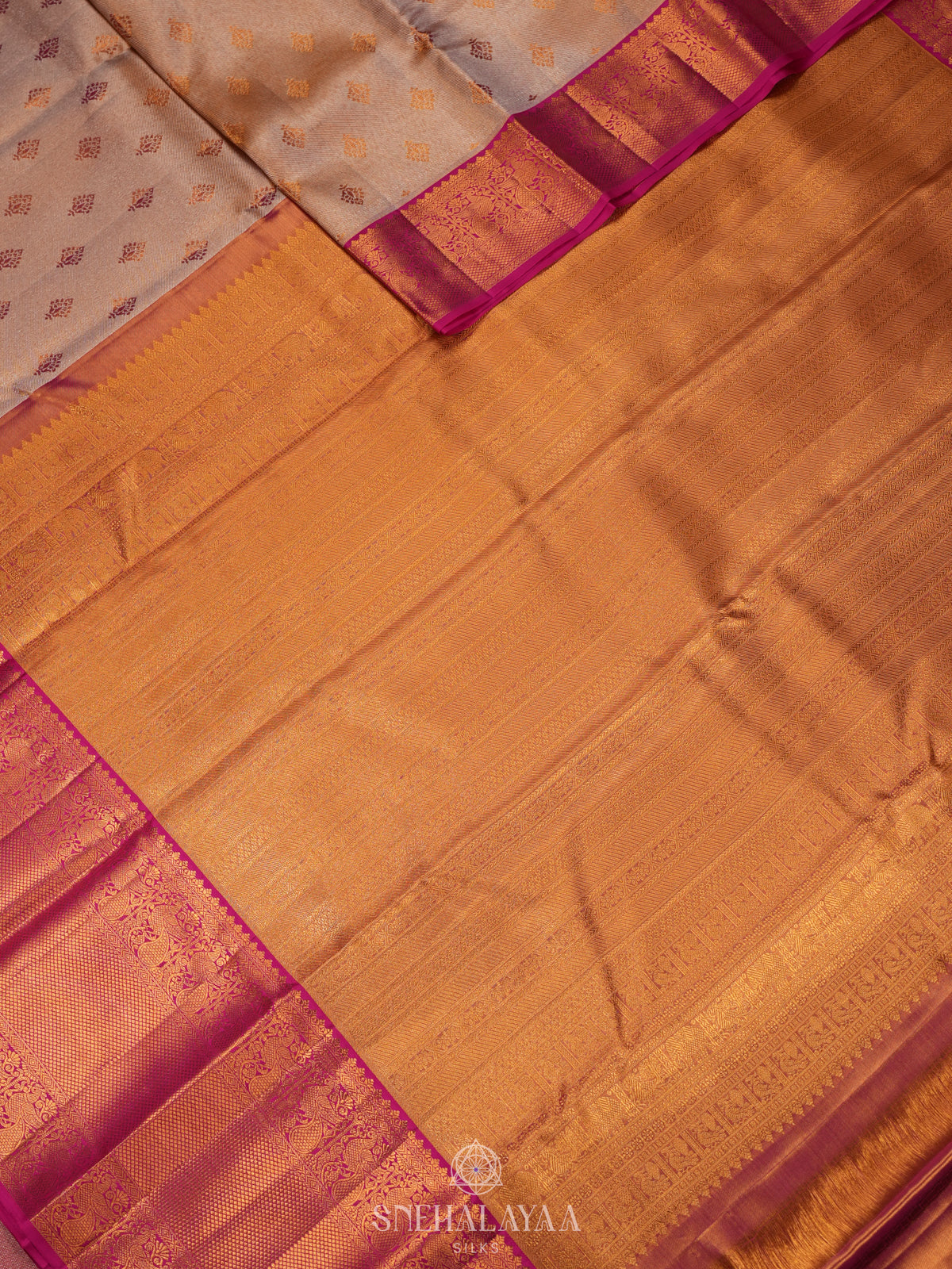 Beige Tissue Kanjivaram Silk Saree