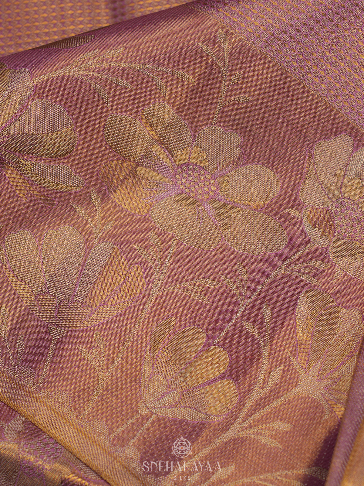 Rose Pink Tissue Kanjivaram Silk Saree