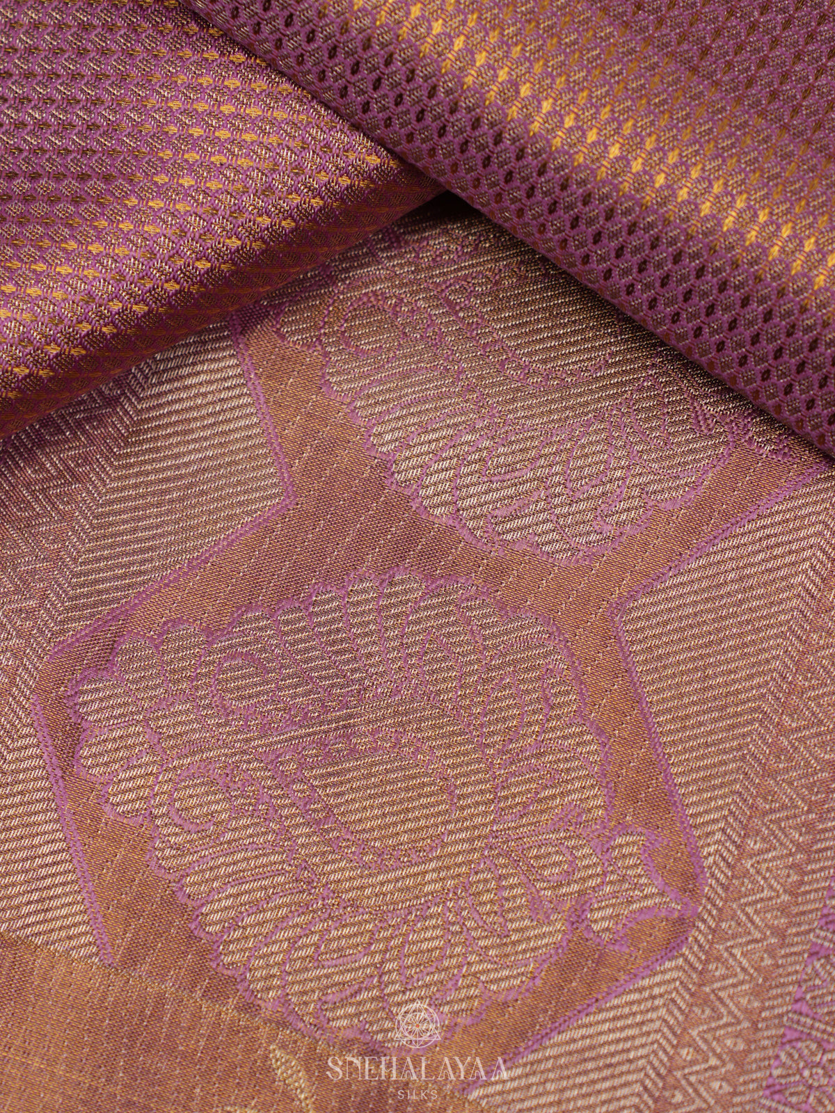 Rose Pink Tissue Kanjivaram Silk Saree