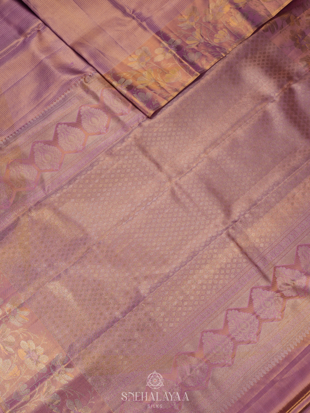 Rose Pink Tissue Kanjivaram Silk Saree