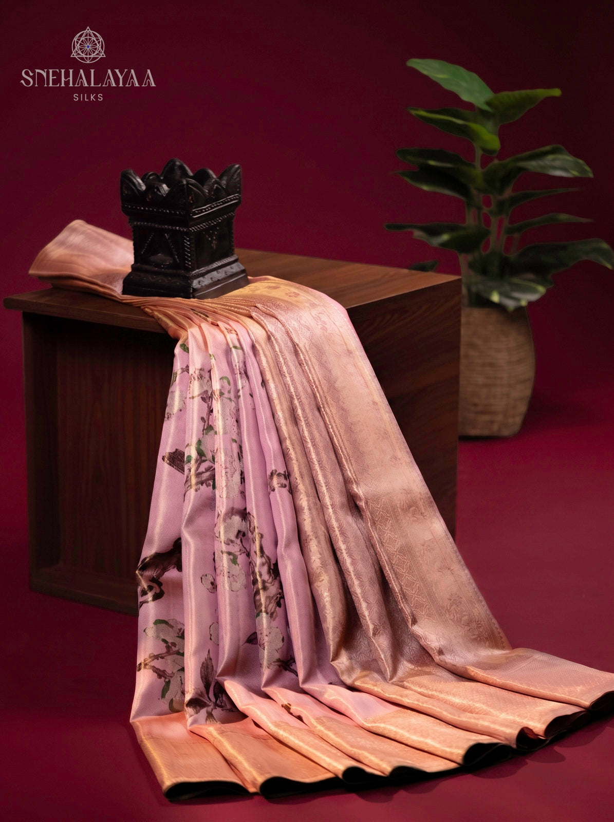 Rose Pink Kanjivaram Silk Saree