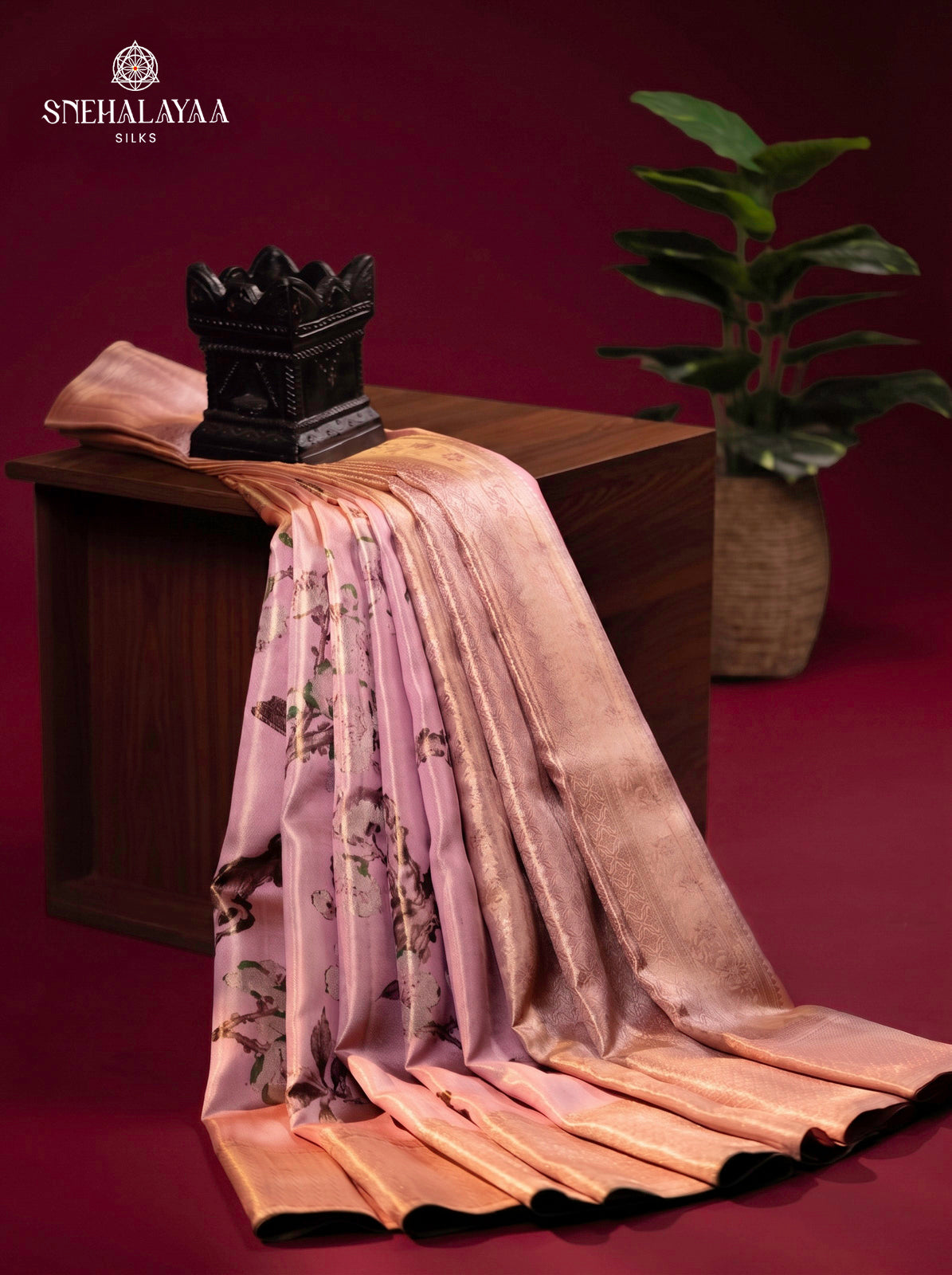 Rose Pink Kanjivaram Silk Saree