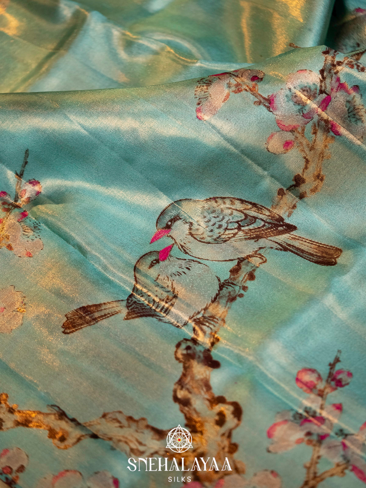 Teal Blue Kanjivaram Silk Saree