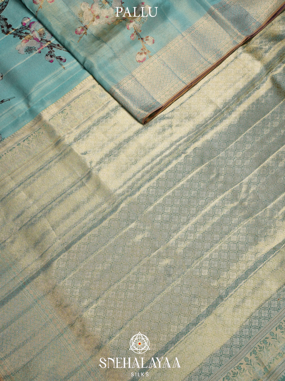 Teal Blue Kanjivaram Silk Saree