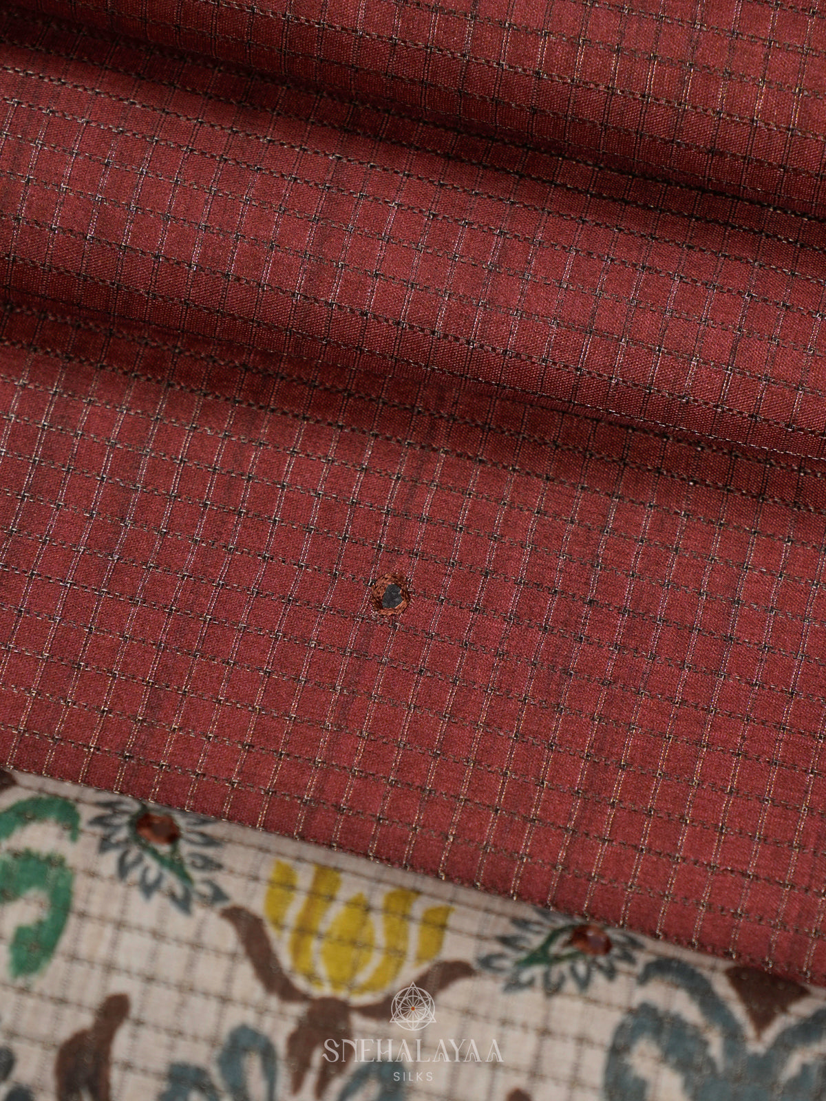 Maroon Tussar Saree