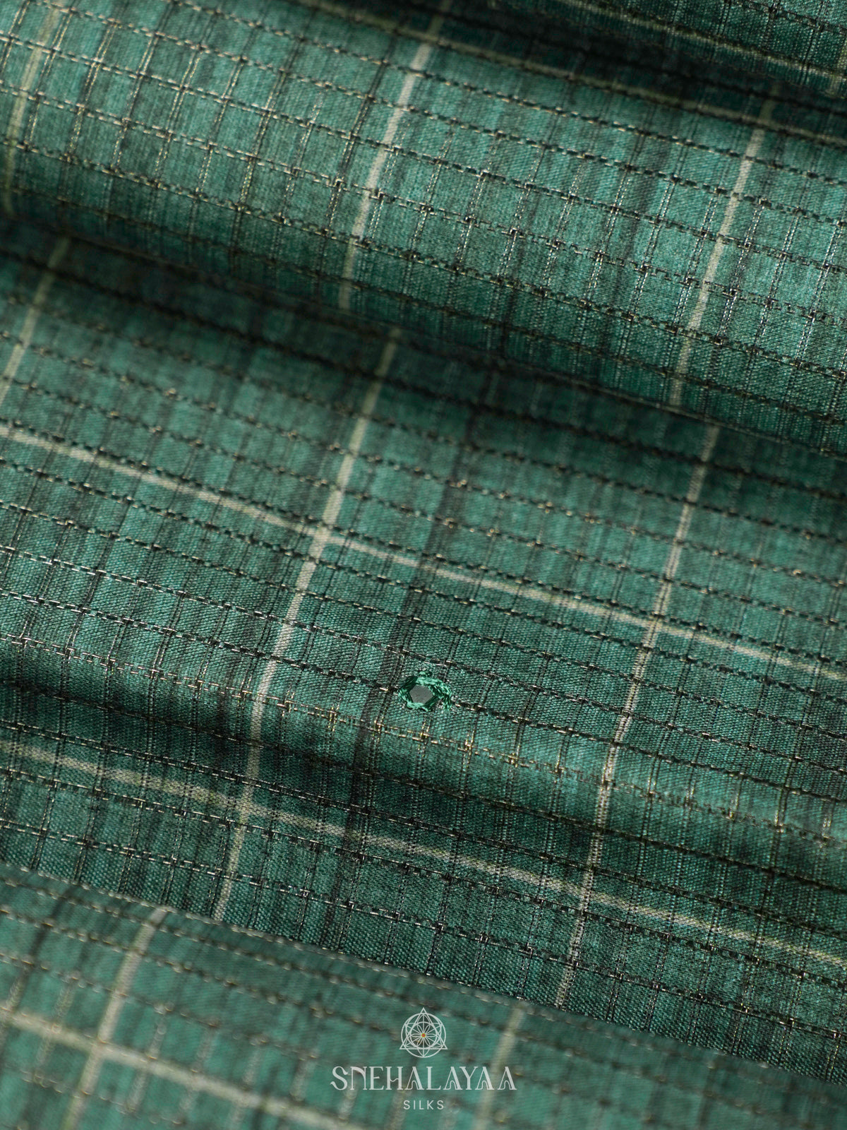 Teal Green Tussar Saree