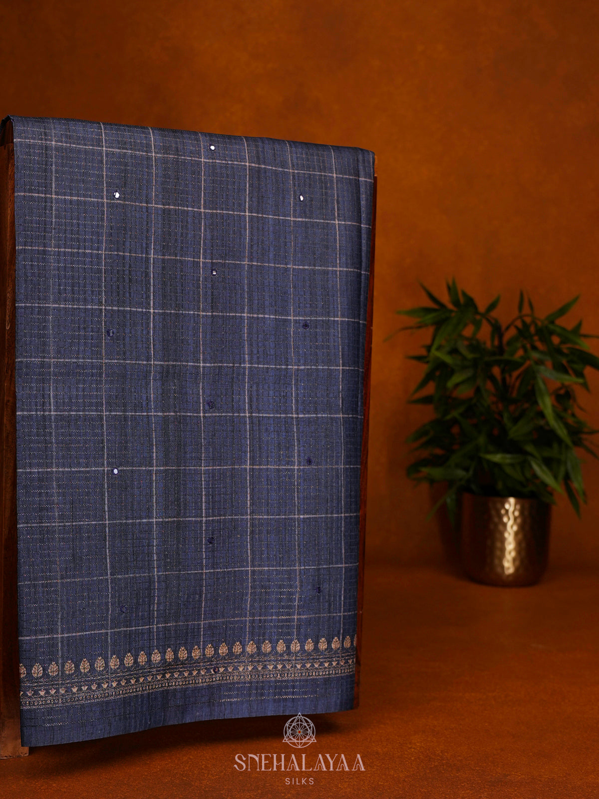 Blue Tussar Saree