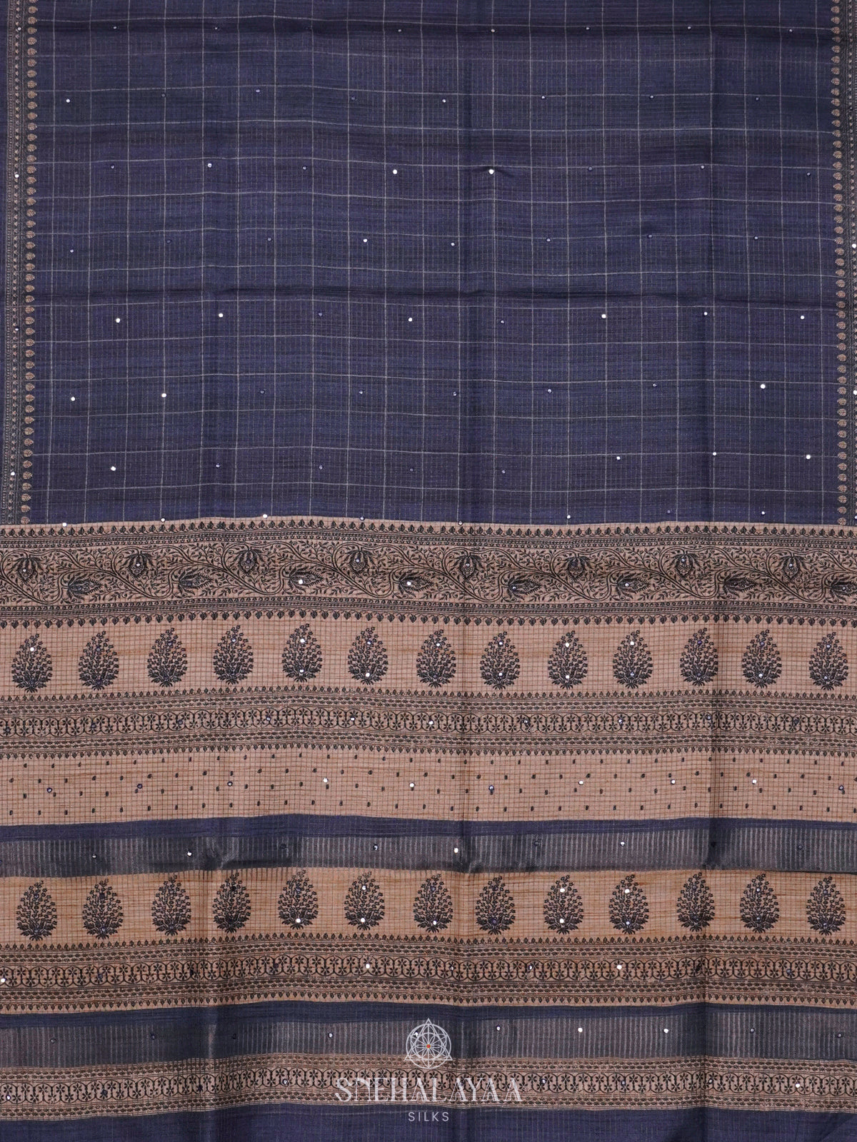 Blue Tussar Saree