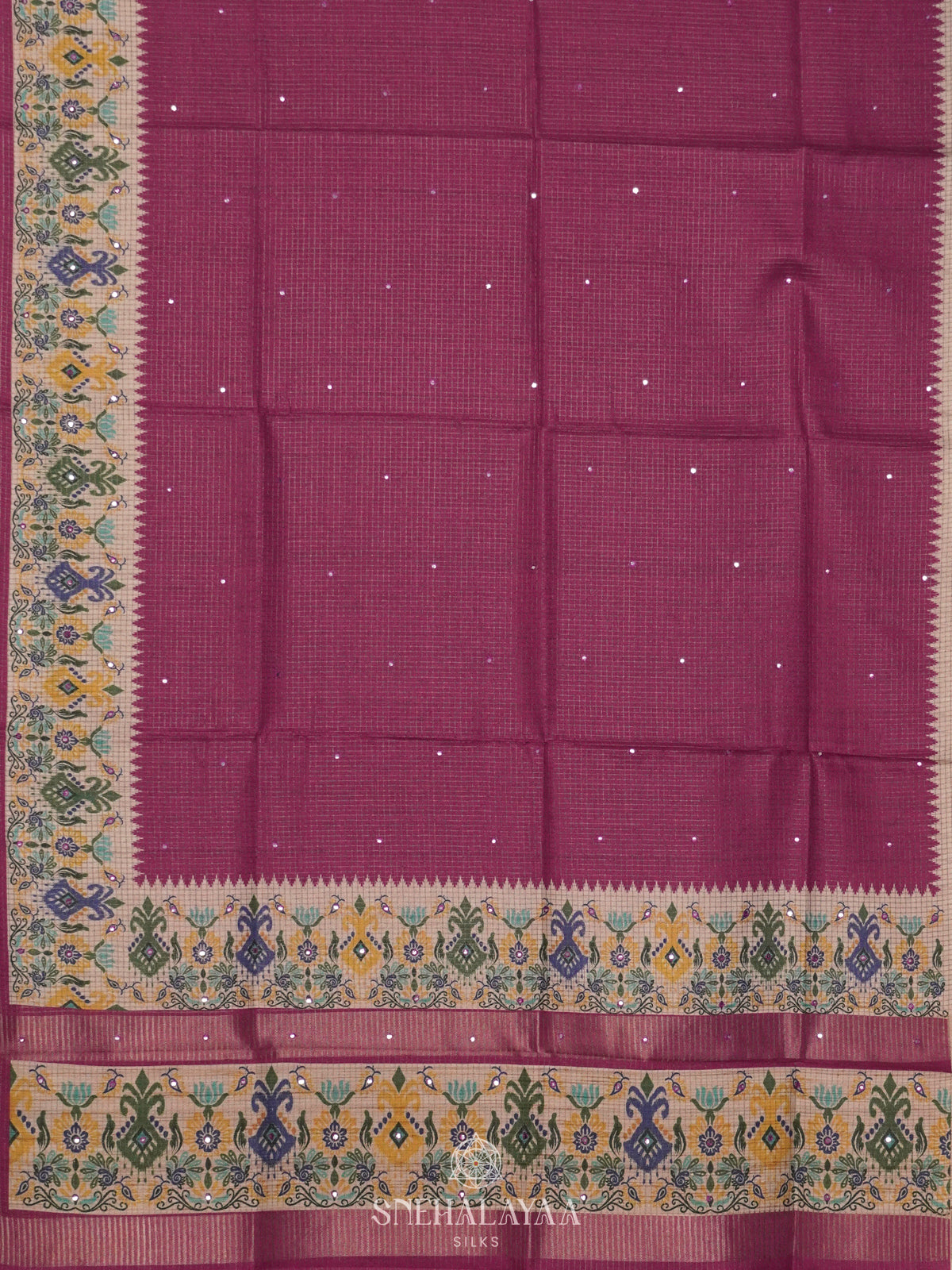 Magenta Pink Tussar Saree