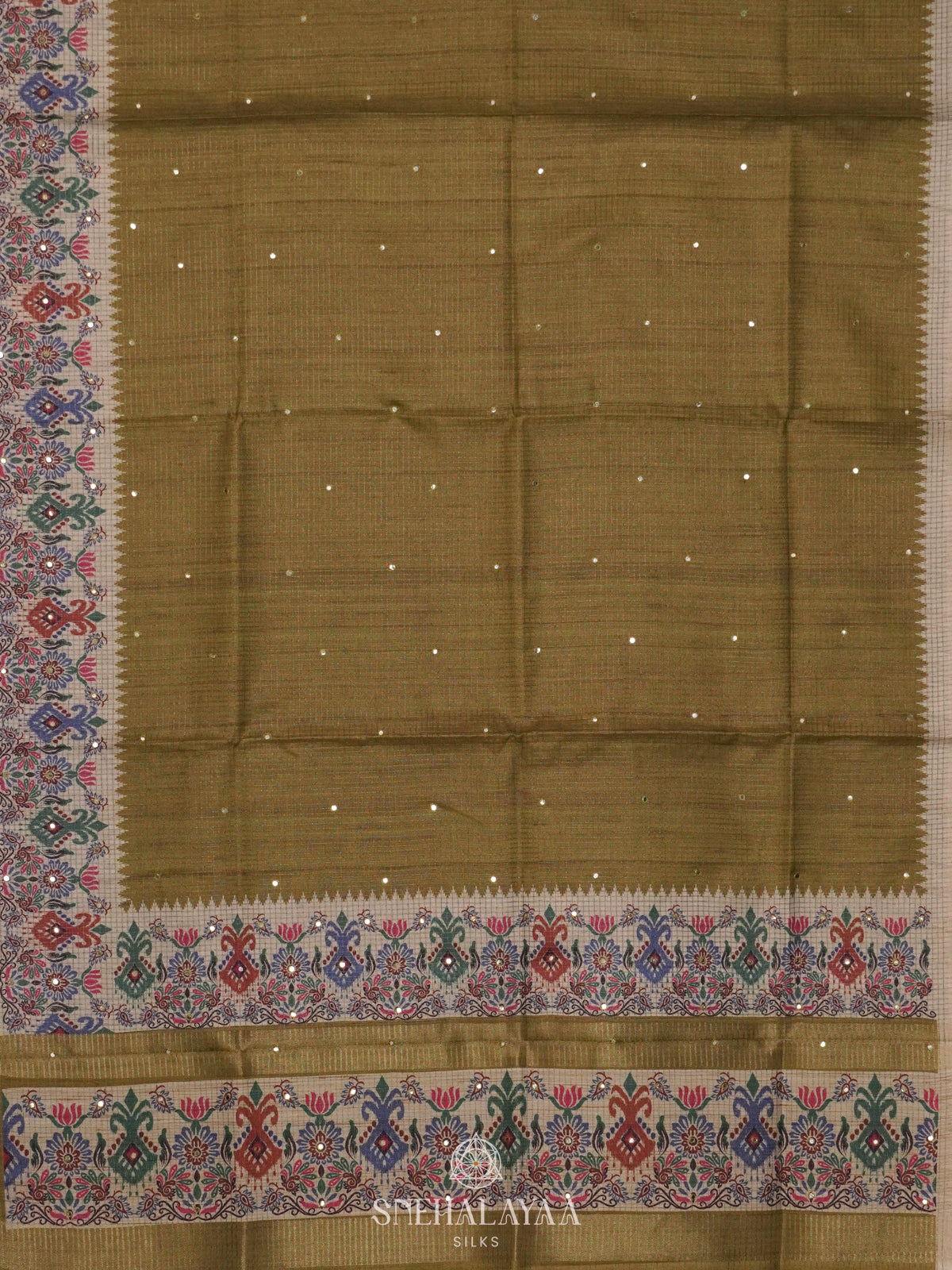 Green Tussar Saree