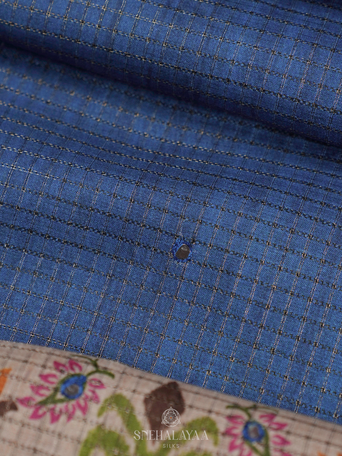 Blue Tussar Saree