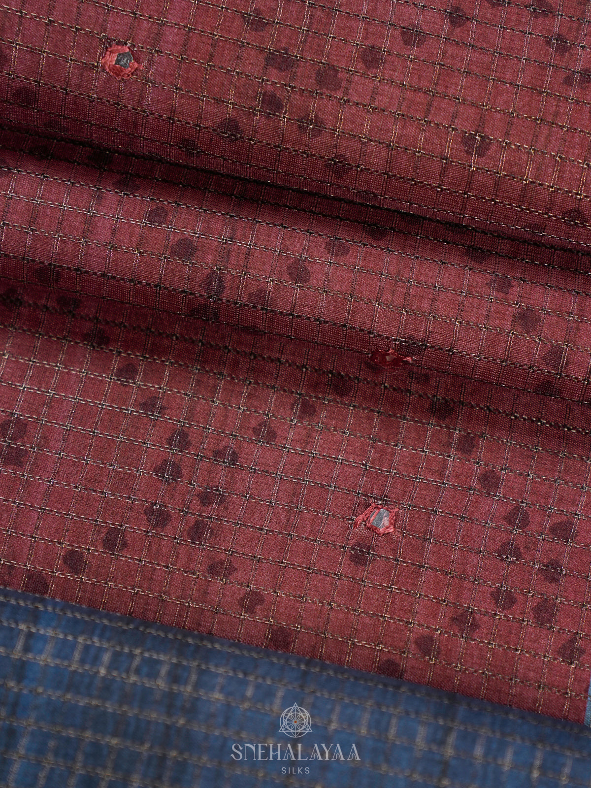 Maroon Tussar Saree