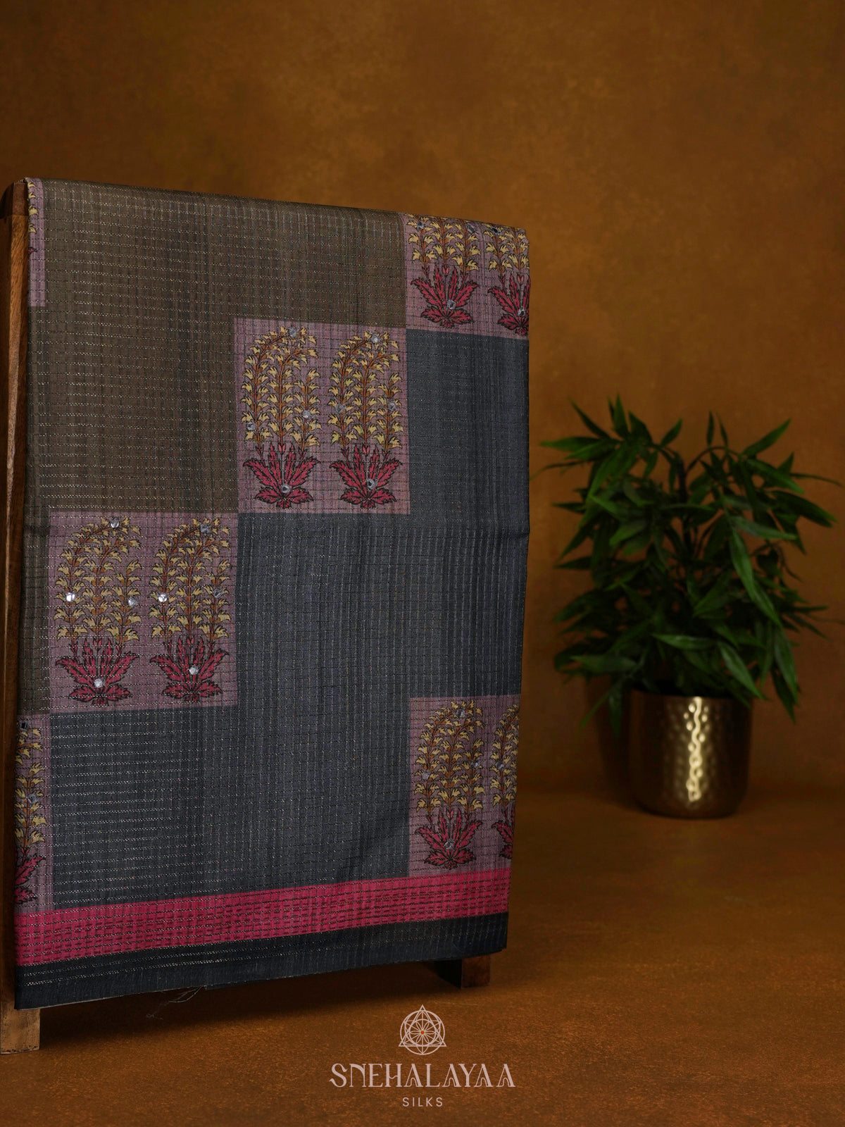 Grey Tussar Saree