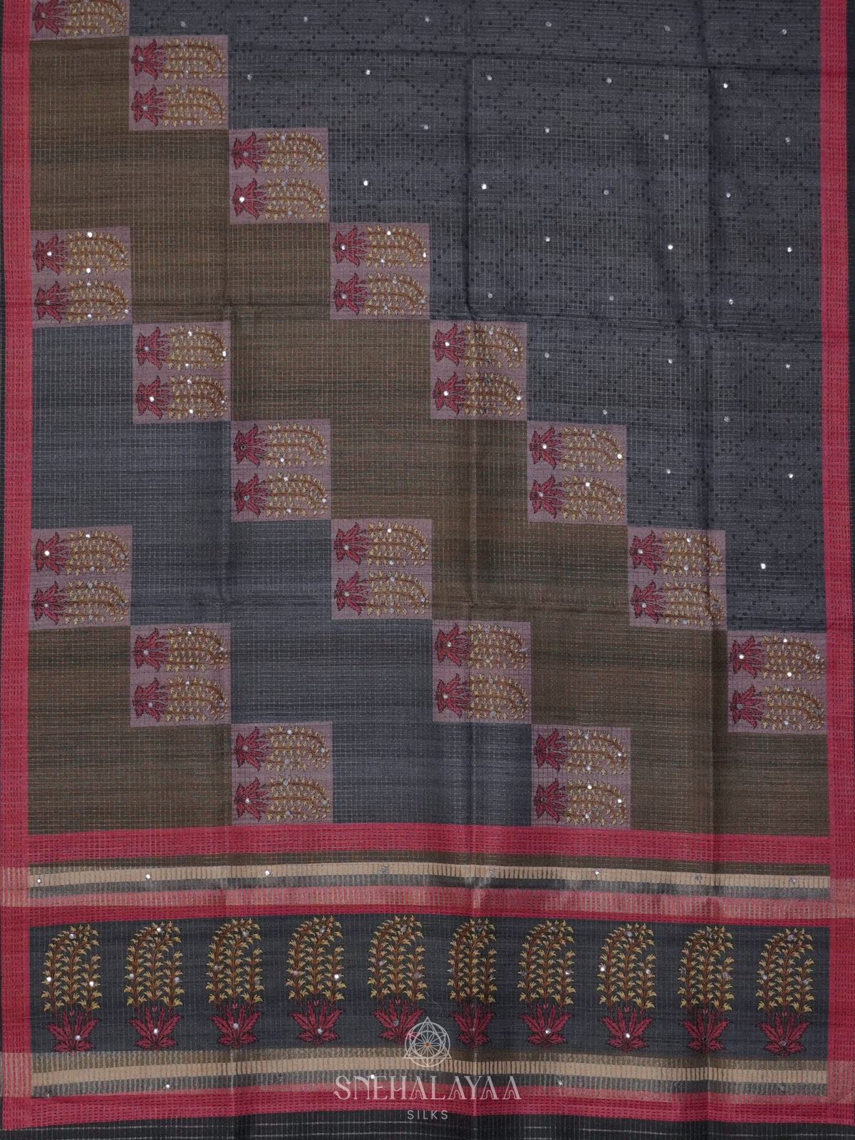 Grey Tussar Saree