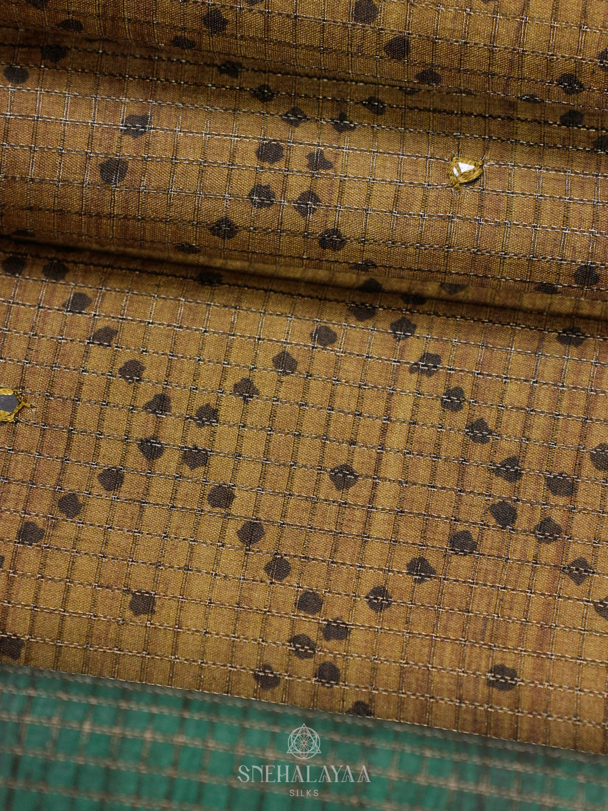 Mustard Tussar Saree