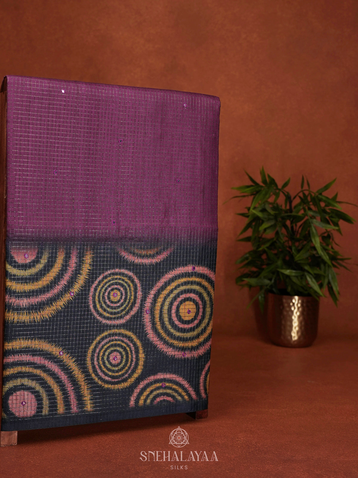 Magenta Tussar Saree